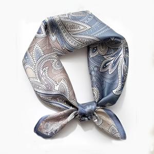 TEMU 100% 실크 스카프, 봄/여름 스카프, 블루, 페일시 화려한 캐슈 플라워, 젊은 여성을 위한 우아함, 스타일 네크어피치, 해변 바캉스, 등산 자외선 차단, 생일 파티, 주말 공원 나들이, 정장 스카프, 핸드백 리본