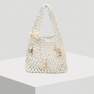 TEMU 싱글팩 폴리에스터 실 크로셰 메쉬 눈꺼풀 베이스 패브릭 멀티컬러 솔리드 로프 직조 토트백, 아가일 경량 휴대용 대용량 귀여운 스타일, 퀼트백 비치백 여성용, 초보자 & 사무직 여성, 선생님 선물/선생님 기프트, 비즈니스/출퇴근/업무/사무실, 휴일/휴가/야외/외출/여행/하이킹/스포츠 필드/스포츠/등산에 적합, 여름, 가을/겨울, 가을 필수품