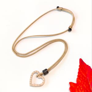 TEMU 하트 라인스톤 스프링 버클 휴대용 안경 로프 남녀공용