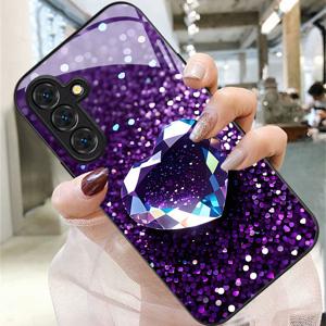 TEMU 휴대폰 케이스 - 퍼플 별 모양 하트형 폰 케이스, 삼성 갤럭시 S9+/S10/S20+/S20 울트라/S21 5G/S21+/S22/S23 플러스/S24 플러스/S25/S25 엣지/노트 9/노트 10/노트 10+/노트 20/노트 20 울트라 호환, 스타일리시하고 트렌디한 디자인, 내구성