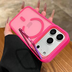 TEMU 폰 케이스: 고급 럭셔리 반투명 무광 자석 폰 케이스, 아이폰/17/16/15/14/13/pro/max/카메라용 금속 브래킷 디자인. 남녀공용 새로운 방지 지문, 충격 방지 무선 충전 보호 케이스