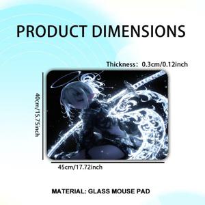 TEMU 게이밍 & 오피스용 - 초고속 240% 속도, 지문 방지 코팅 및 풀 센서 호환성 (라이트/PSR/레이저) - PC, 콘솔, 책상 호환 - 99.9% 투명 유리 레이저 각인 강화 유리 패드