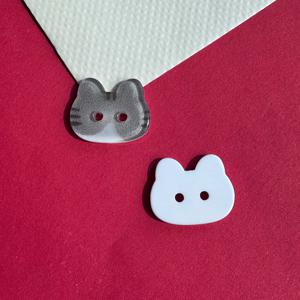 TEMU 10개 귀여운 고양이 레진 버튼, 12.5/18mm 하키미 밝은 고양이 머리 디자인, 스웨터, 코트, 셔츠, 트렌치 코트, 드레스, 정장, 니트 가디건, 재봉 용품에 적합