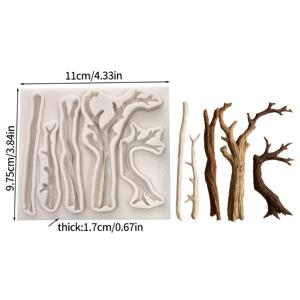 TEMU 나무 가지 모양 실리콘 몰드 | 에폭시 레진, 석고, 점토 공예 몰드, 불규칙한 모양, 발렌타인데이, 봄, 부활절, 어버이날에 적합 - JUSBE