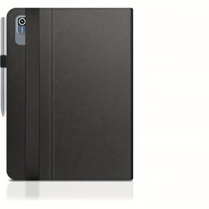 TEMU 10.1인치 태블릿 케이스, 보기 스탠드 및 카드 홀더 포함 - 스마트폰/신용카드와 호환되는 고강도 보호 커버, 인조 블랙, 여행용 스탠드 및 슬롯, 태블릿용 (10인치/10.1인치)