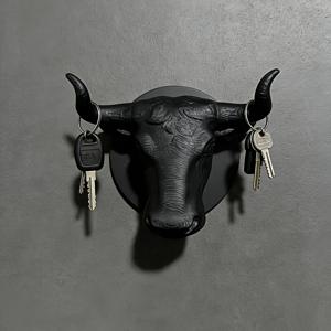 TEMU 2026년 새해, 발렌타인데이, 부활절 | 독특하고 세련된 소 머리 모양 키 후크 – 입체적인 질감으로 조각감을 주는 특징. 소 코 후크는 열쇠와 작은 물건을 안전하게 고정하며, 블랙, 화이트 색상으로 제공됩니다.