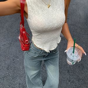 TEMU 새로운 여성 패션 크림색 레이어드 레이스 캐미솔