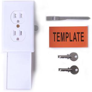 TEMU 숨겨진 벽 안전 보관함 콘센트 박스 세트 - 장식 패널 뒤에 숨겨진 비밀 수납 공간, 도구 불필요 설치, 열쇠 2개, 건식 벽재 톱, 템플릿 포함, 침실에 적합한 내구성 플라스틱 재질