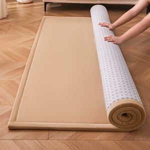 TEMU 겨울용 다기능 다다미 밀크 벨벳 거실 바닥 매트, 25D 복원성 2cm 스펀지 쿠션, 패딩 통增加厚度 보온 바닥 매트, 바닥에서 자기용 필수 도구, 다다미 낮잠 매트