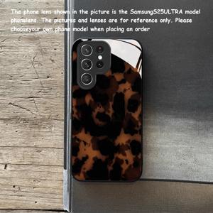 TEMU 탄 다크 패턴 강화유리 새 폰 케이스 - 삼성 갤럭시 S25 울트라/S25+/S25/S25 FE/S24 울트라/S24+/S24 FE/S24/S23/S22/S21/S20/A13/A14/A15/A22/A23/A24/A25/A32/A33/A34/A50/A51/A52/A53/A54/A55/A71/A72/A73 트렌디 커플 패션 보호 커버