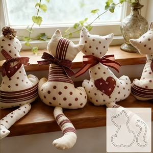 TEMU 1개 기울린 고개의 고양이 뒷모습 재봉틀용 टेम플릿, DIY 고양이 패턴 디자인 퀼팅 스텐실 - 정밀한 재단을 위한 재사용 가능한 PET 템플릿, 고효율 DIY 재봉틀 도구, 퀼팅, 홈 데코 재봉용품 액세서리. 제작 전용 템플릿