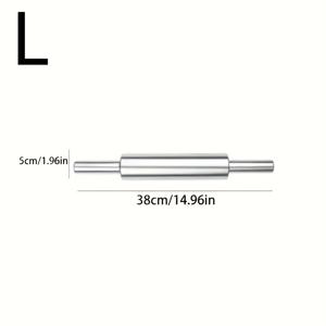 TEMU 미끄럼 방지 손잡이 스테인리스 스틸 롤링핀, 전문가용 반죽 롤러 - 고강도 내구성 수동 페이스트리 프레스 | 피자, 페이스트리, 파스타에 적합 | 세척이 쉬운, 녹 방지, 필수 가정용 베이킹 도구, 크리스마스 및 할로윈 선물