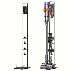 TEMU 다이슨 V15 V11 V12 V10 V8 V7 V6 핸드헬드 진공 청소기용 스탠드 1개, 다이슨 시리즈 진공청소기 및 액세서리 보관용 메탈 수납대 (DC30 DC31 DC34 DC35 DC58 DC59 DC62), 드릴 없는 설치와 선반 직접 충전 홀더 포함