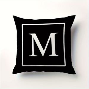 TEMU 영문 레터링 단면 프린트 장식용 소파 커버 쿠션 커버 1개 - 피치 스킨 벨벳 베개 커버 45*45cm