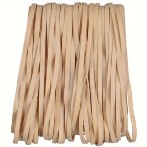 TEMU 합성 고무로 제작된 베이지색 고무 밴드 40개 대용량 팩. 길이 7인치, 두께 0.06인치, 폭 0.15인치. 사무실 및 가정용으로 적합