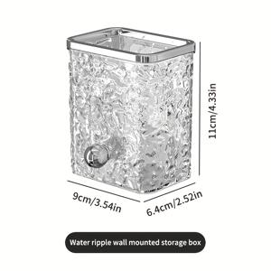 TEMU 벽걸이 욕실 수납함 | 물결 디자인 | 칫솔, 빗, 치약 및 제품용 다구획 정리함 | 금속 마감의 내구성 있는 플라스틱 | 드릴링 필요 없음 | 현대적인 홈 데코에 이상적, 욕실 정리함 | 모던한 욕실 액세서리 | 투명 정리함