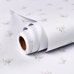 TEMU 1롤 자가 접착 방수 벽지 - 욕실용 소형 파스텔 꽃과 잎 무지 접착식 탈부착 벽 패널, 설치 간편, 접착제 필요 없음, TV 배경, 거실, 침실용