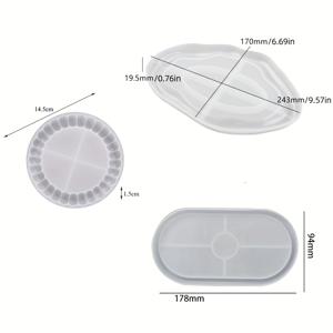 TEMU 트레이용 실리콘 몰드 3개 세트 - 사용자 친화적인 석고 캐스팅용 실리콘 몰드 - 창의적인 홈 데코 공예에 적합