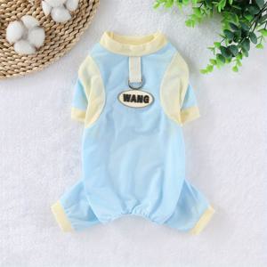 TEMU 반려견 옷 봄/여름 아이스 실키 섬유 원단 쿨링 네발 메쉬 의류, 비숑, 테디, 고양이용, 쿨링 자외선 차단 옷