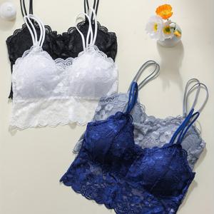 TEMU 4색 여성 속옷 세트 - 우아한 무선 브라렛, 분리 가능한 패딩, 단색(검정색, 흰색, 회색, 파란색), 성인용 편안한 일상 속옷, 일상 속옷|우아한 브라렛|분리 가능한 패딩