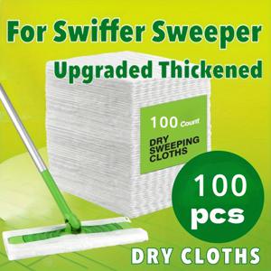TEMU 100개 팩에 포함된 건조 모핑 패드, 스위퍼 모프에 적합 - 바닥 청소 및 청소용 일회용 먼지 제거용 모핑 패드, 두꺼운 일회용 전기 먼지 제거용 종이, 일회용 모핑 천, 먼지 제거용 천