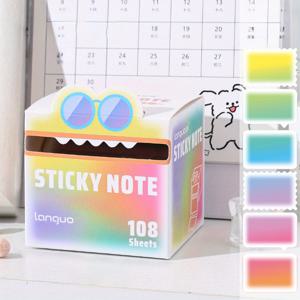 TEMU 108개 파스텔 진주광택 스티커 메모 - 부드러운 필기면, 사무실/학교/가정용 프로젝트 관리에 적합한 사각형 접착 탭 - 노트, 할 일 목록, 알림, 장식용 - 정리 필수품, 공부 필수품, 화려한 광택 디자인