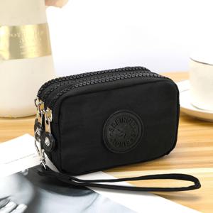 TEMU 1개 미니 간편 나일론 동전 지갑 - 3개의 지퍼가 있는 미니 키 파우치, 여성에게는 간편하게 관리할 수 있는 작은 지갑으로 완벽합니다.