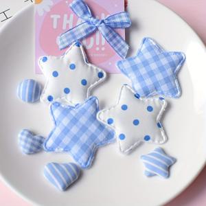 TEMU 9개 여름 파란색 물방울 별, 하트, 리본 및 기타 헤어 액세서리, 5CM 또는 펜타그램, 리본 및 기타 액세서리는 선물, 재봉, 스크랩북, 공예, 웨딩 장식 주얼리로 적합합니다.