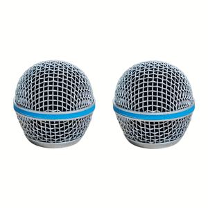 TEMU Shure Beta58A용 마이크 그릴 메시 커버 2개 세트, 마이크 교체 헤드, 마이크 추가 장치