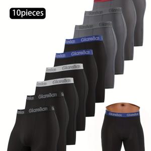 TEMU 10개입 남성용 롱레그 스포츠 복서 쇼츠 퀵드라이 브랜드 품질 내구성 좋은 편안한 하의 남성 속옷 슬립 팬티