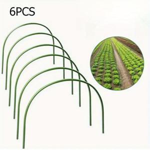 TEMU 6개 65X60Cm/25.6X23.6인치 정원 온실/온실실/플라스틱 코팅 강관 지지대 - 녹 방지 식물 재배 터널 - 정원/발코니/마당/채소밭/원예장 재배 단열 및 보습 가을 겨울 식물 보호에 이상적