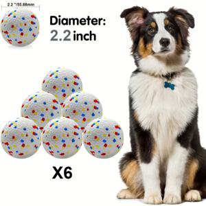 TEMU E-TPU 강아지 공, 3개 또는 6개 팩으로 구매 가능 - 공격적인 씹는 강아지에게 적합한 인터랙티브 테니스 공 대안, 소형견을 위한 파괴 불가능한 치발기 장난감, 강아지를 흥미있게 유지, 자동 강아지 공 발사기와 호환 가능, 배터리 없음