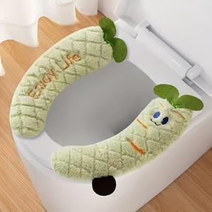 TEMU 귀여운 당근 변기 시트 쿠션, 가정용 변기 스티커, 변기 시트 쿠션, 변기 시트 커버, 플러시 변기 커버 스티커