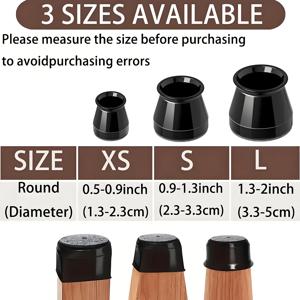 TEMU 40개 검정 가구 실리콘 의자 다리 패드, 나무 바닥 및 타일 바닥에 적합, 미끄럼 방지 및 스크래치 방지 의자 다리 패드, 원형 의자 다리 바닥 보호대, 레스토랑, 거실 및 커피숍의 의자 다리에 적합