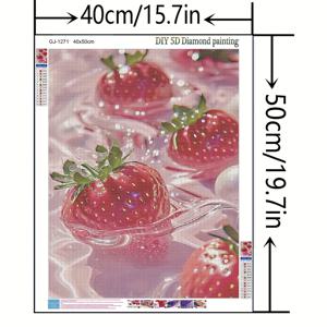 TEMU 1개 페인팅, 풀 드릴, 과일, 딸기, 아트 홈 , 30*40cm 또는 40X50cm 사이즈로 제공