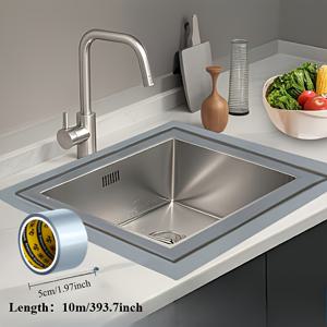 TEMU 테이프 10미터, 폭 50mm, 주방 수리, 벽 보수, 창문 단열용으로 설계되었습니다. 누수 및 방풍 기능이 있으며, 싱크대 및 화장실 밀봉에 적합합니다. 흰색, 검은색 또는 은색 옵션으로 제공됩니다.