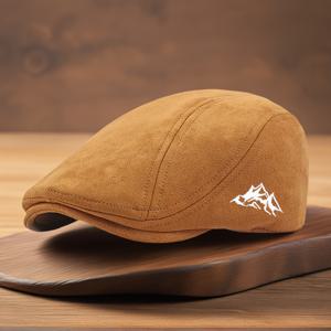 TEMU 남성용 경량 레트로 영국 베레모 캡 - 사계절용 PVC 코팅 고품질 양가죽 느낌 (진품 같음) 베이지/갈색/검정/네이비/짙은 녹색 - 캐주얼 & 정장용 플랫 브림 모자, 크리스마스 선물, 쉬운 관리 라운드 탑