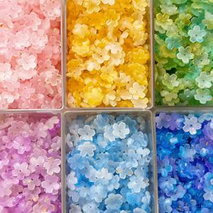 TEMU 130개 10mm 컬러풀 플라워 아크릴 스페이서 비즈, 주얼리 만들기 DIY 팔찌 목걸이 액세서리