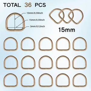 TEMU 36개 지갑 제작 용품, 고품질 메탈 D링, 백팩용 하드웨어 링, 조절 가능한 숄더 스트랩 버클, 지갑, 핸드백, 가죽 스트랩, 캔버스 웨빙, 의류 앞치마, 애완동물 목걸이, 재봉 프로젝트 제작에 적합