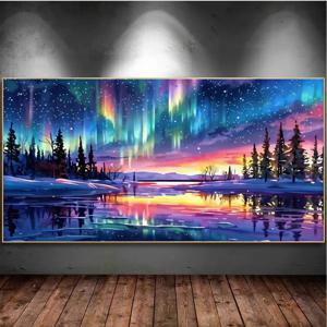TEMU 북극광 호수 5D DIY 페인팅, DIY 아트, 생일 선물, 완벽한 홈 및 벽걸이, 프레임리스
