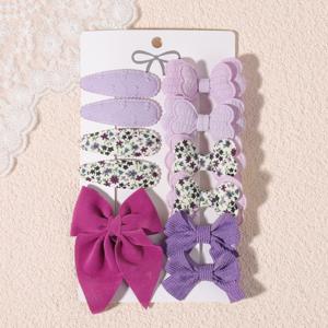 TEMU 리본 보우가 달린 귀여운 헤어 클립 11개 세트, 프린팅 헤어 액세서리, 손상 없는 헤어 클립 선물, 캐주얼 스타일링, 패션 헤어 액세서리, 스타일리시한 헤어 클립, 튼튼한 헤어밴드, 부드러운 리본 보우, 멀티팩 헤어 클립, 장식용 헤어 클립