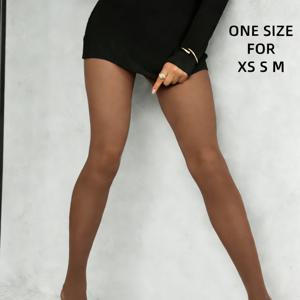 TEMU 여성용 브라운 빈티지 우아한 타이츠 - 고탄력 섹시한 유럽풍 시크 팬티스타킹, 쇼핑 데이트용 패션 시어스 NS702