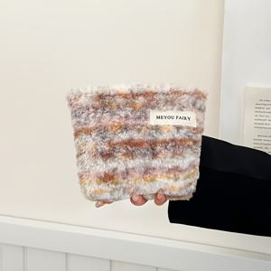 TEMU 여성을 위한 가을/겨울 플러시 스위트 메이크업 가방, 립스틱 보관 파우치, 쿠션 터치업 가방, 소형 및 대형 내부 가방, 휴대용 보관 가방, 편리한 여행용 세면도구 가방, 클러치 가방, 다용도 제품 정리함