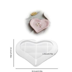 TEMU 하트 모양 접시용 점토 몰드, 주얼리 장식 트레이, 홈 테이블 장식, 축제 선물, 공예용 실리콘 몰드