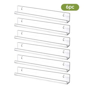 TEMU 6개 투명 아크릴 벽걸이형 플로팅 선반 유닛 | 튼튼한 비닐 베이스 프레임, 공간 절약형 수납 및 디스플레이 랙, 욕실 및 주방에 적합, 모던 스타일, 장식품, 화장품, 레코드, 책 디스플레이에 이상적