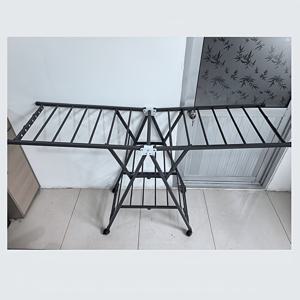 TEMU 고하중 20사각관 강화형 3단 빨래 건조대, 바퀴 및 신발장 포함—접이식 금속 세탁걸이대, 휴대용 접이식 옷걸이, 실내 및 실외 세탁실용, 건조대