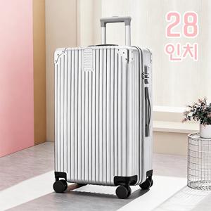 TEMU KORELAN 28인치 순수 PC 내구성 하드쉘 캐리어 – 내구성 지퍼, TSA 잠금장치, 습식 건식 분리 가방, 트롤리 케이스 (블랙, 실버리 )