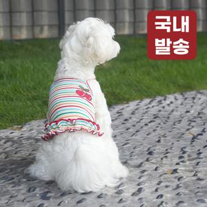 TEMU 레토 데일리 강아지옷 원피스 나시 민소매 애견의류 고양이 옷 LDR-SL03