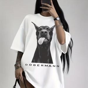 TEMU 플러스 사이즈 여성용 프린트 패턴 캐주얼 반팔 라운드넥 티셔츠, 봄/여름에 완벽