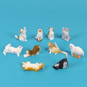 TEMU 생생하고 귀여운 고양이 인형 10개 세트. 가볍고 튼튼하며 사실적인 디테일이 특징입니다. 매력적인 홈 및 작은 데스크탑 장식품으로 활용 가능합니다. 이 창의적인 레진 공예품에는 래그돌, 칼리코 등 다양한 품종이 포함되어 있습니다.